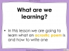 Acrostic Poetry - Year 3 and 4 Teaching Resources (slide 3/27)